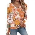 thumbnail image 2 of HLKJKLS Long Sleeve Shirts For Women Casual Long Sleeve V Neck T Shirt Polyester Spandex Spring Winter Fashion Yellow S-Xxl, 2 of 7