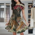 thumbnail image 2 of Grim Reaper Tigers Death Skulls Clouds Women's Classic Swing Skater Dress Casual Work Party Cocktail Dresses, 2 of 6