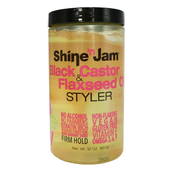 Ampro Shine 'n Jam Black Castor Flaxseed Oil Styler, 32 Oz.