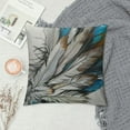 Chilfamy Bird Feather Throw Pillow Cover Teal Brown Turquoise Feather