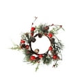 thumbnail image 2 of Christmas Candle Rings, Holiday Candle Wreaths, Artificial Red Berries and Cedarwood Garland for Pillar Candles, Plastic Table Centerpiece and Front Door Decoration, 2 of 7
