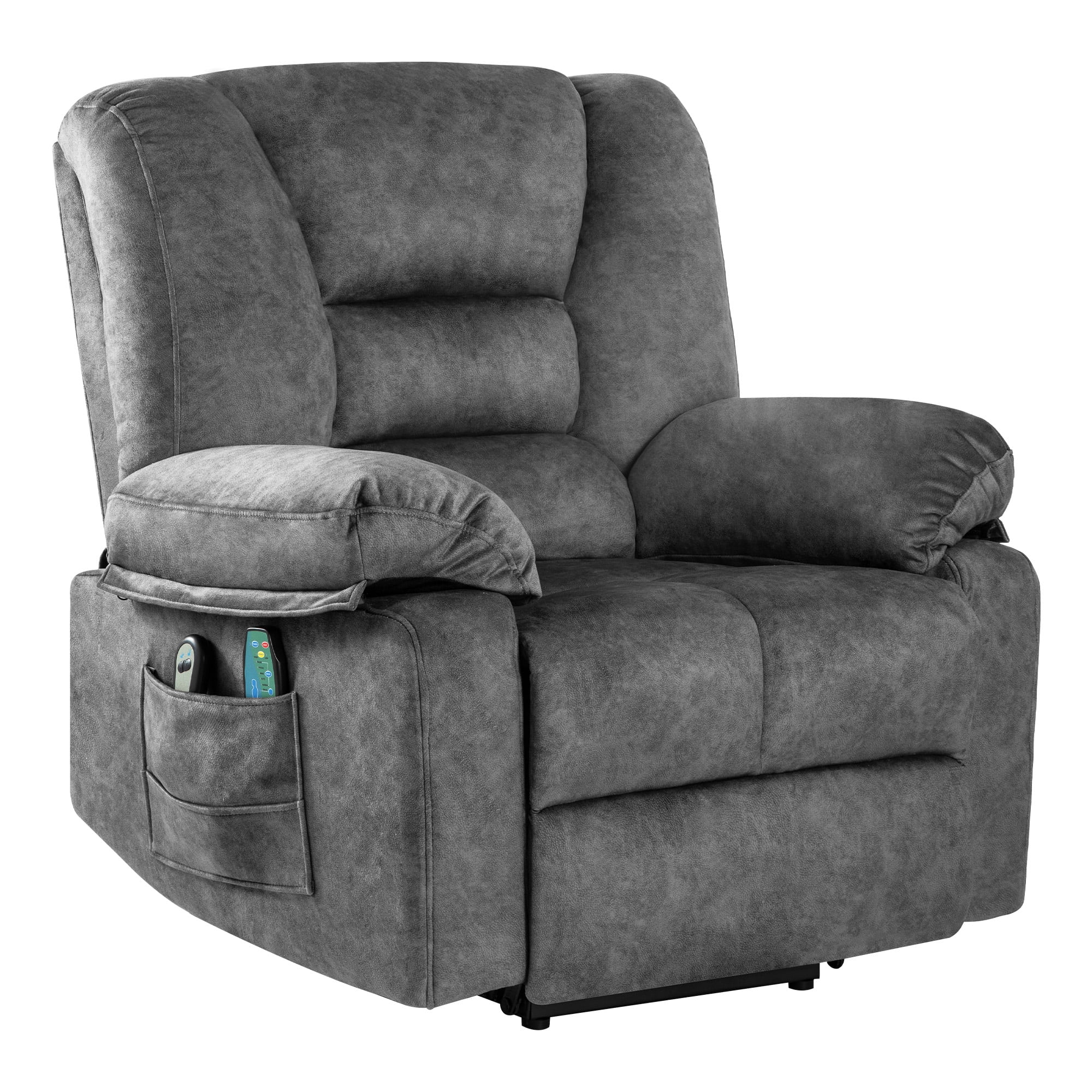 Aukfa Power Lift Recliner Chair with Massage for Elderly,Velvet,Gray
