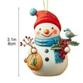 thumbnail image 3 of CuiLiyq Christmas Snowman Ornaments, Acrylic Christmas Tree Decor, Cartoon Style for Holiday Party Home Festive Decor (3.1 Inch), 3 of 6