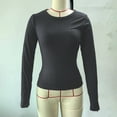 thumbnail image 6 of RongHuan Workout Tops for Women's Ribbed Long Sleeve Fitted Shirt Crew Neck Athletic T-Shirt Round Neck Tshirt, 6 of 6