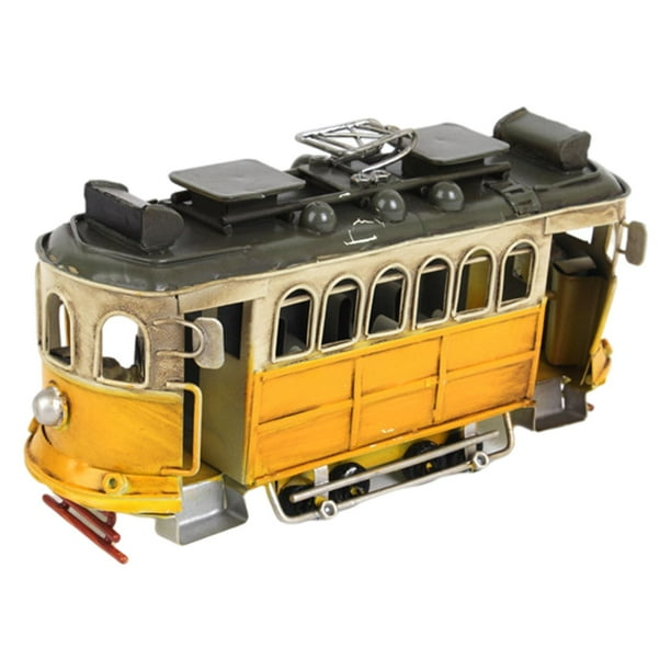 Colección de adornos de accesorios de fotografía de coches de juguete de modelo de autobús retro para niños 21x9x10.5cm