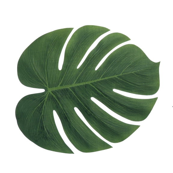 TAILTOSS 12Pcs Fake Tropical Leaf Green with Realistic Texture for Luau Party