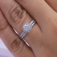 thumbnail image 3 of 1 1/10 Carat Round Shape IGI Certified Lab Grown Diamond Halo Bridal Set Engagement Ring For Women In 10K Solid White Gold Jewelry (1.10 Cttw)- 9, 3 of 8