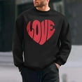 thumbnail image 2 of Busydd Mens Sweatshirt Trendy Long Sleeve Love Print Valentines Shirt Casual Comfortable Round Neck T Shirts for Men S, 2 of 6