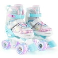 thumbnail image 1 of Costway Patins à Roulettes pour Enfants 4 Tailles Réglables Patins Quad avec Roues Lumineuses pour 5-8 Ans Bleu, 1 of 10