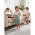 thumbnail image 5 of BemeyourBBs Toddler Baby Boy Little Brother Outfit Infant Baby Boys Summer Clothes Casual Lil Bro Letter Embroidered Waffled Short Sleeve Shirt Tops and Pockets Shorts 2 Pcs Set, 5 of 9