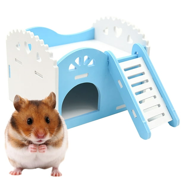 Hamster Hideout House Mini Hamster Exercise Toy Small Animal House with  Ladder