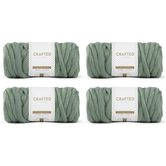 Crafted By Catherine Roving Yarn - 4 Pack, Sage, Gauge 6 Super Bulky
