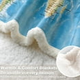 thumbnail image 4 of Map Fleece Blanket Blue Throw Blanket Soft Kids Throw Blanket Thick Plush Blanket Vivid 3D Print Map of The World Sherpa Blankets for Teens Kids Boys Girls 50x60 Inches, 4 of 6