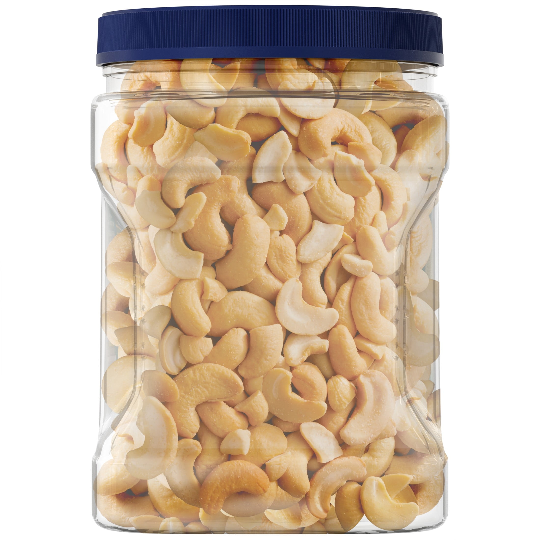 (6 pack) PLANTERS Deluxe Salted Whole Cashews, Party Snacks, Plant Based Protein, 33 oz Plastic Jar