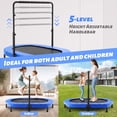 thumbnail image 6 of Foldable Trampoline, Mini Rebounder Trampoline with Adjustable Handle, Exercise Trampoline, Parent-Child Kids Twins Trampoline Max Load 220lbs, 6 of 7