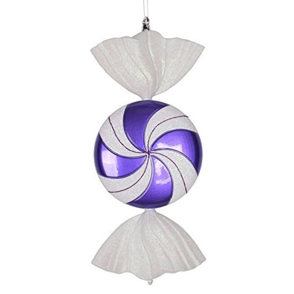 Vickerman 18.5 Pouces Ornement de Noël Tourbillon Plat Violet-Blanc