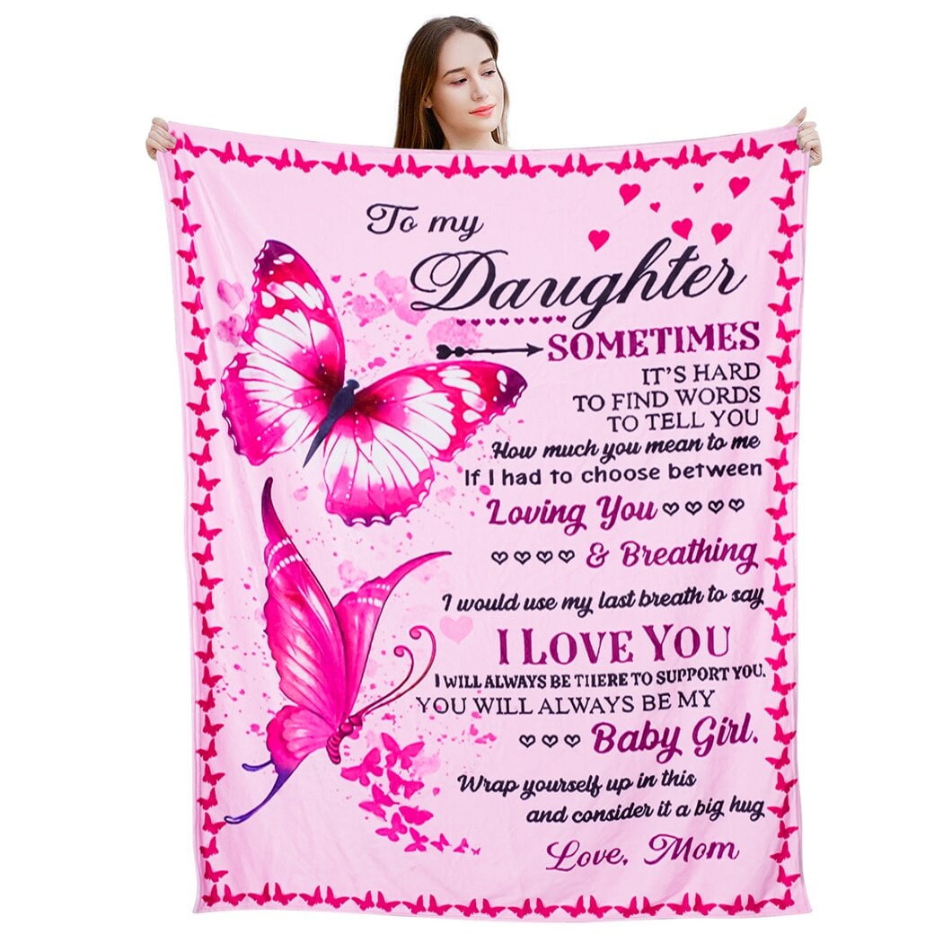 Coofit Daughter Blanket From Mom To My Daughter Blanket From Mom Mother To Daughter Throw Blanket For Birthday Graduation Christmas 59 X 47 Pink