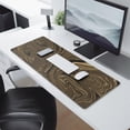 thumbnail image 2 of Brown Line Line Theme&nbsp;desk Mouse Padwaterproofno Slip&nbsp;for Office Home Work Gaminggaming Mouse PadRubber Base Mousepad with Stitched Edges 31.5x11.8inches, 2 of 7