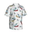 thumbnail image 2 of Hawaiian Shirt For Men, Cute Surfing Shark Mens Button Down Short Sleeve Shirt, Summer Beach Shirts For Men, 2 of 2