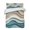 Teal Brown White, variant on Quilts Queen Size, Teal Beige Ombre Soft Comforter Bedding Set for Bed, Moire Modern Abstract Art Geometric Lightweight Quilted Bedspread with Pillow Cover(2 Pieces) for All Season, 90x96 Inch
