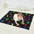 thumbnail image 2 of Black Cartoon Dinosaurs Colorful Silhouettes Pattern Blanket,Comfortable Soft Flannel Throw Blanket,All Season,Warm Lightweight Blankets for Sofa Bed Couch Living Room Chair,30"x40", 2 of 4