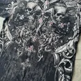thumbnail image 2 of Camiseta de manga corta con estampado de calavera y Cruz para mujer, camisa de cuello redondo, estilo Hip Hop, gótico, Y2K, 2 of 3