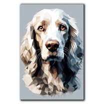 English Setter Dog Art Canvas, Pet Wall, Polygon Art Print on Canvas Canvas, large wall art, bathroom wall art, Ready to Hang,Living Room,Bedroom ＆ Office
