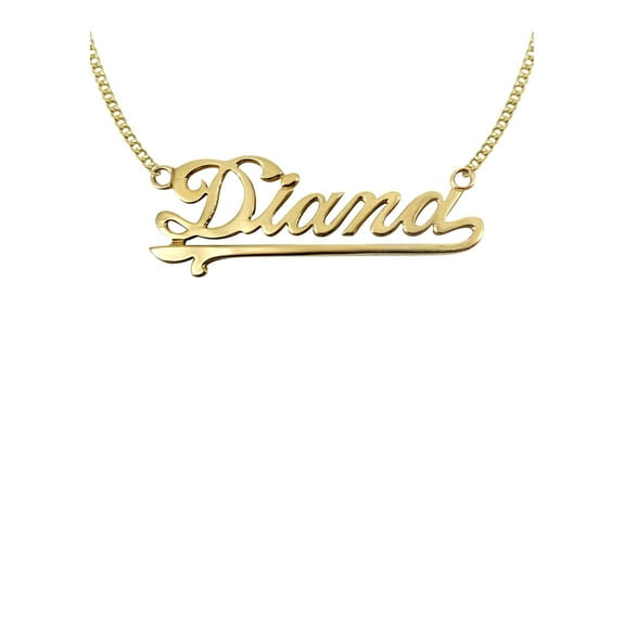 14K Gold  Plain Gold Name Plate Necklace | Style #32