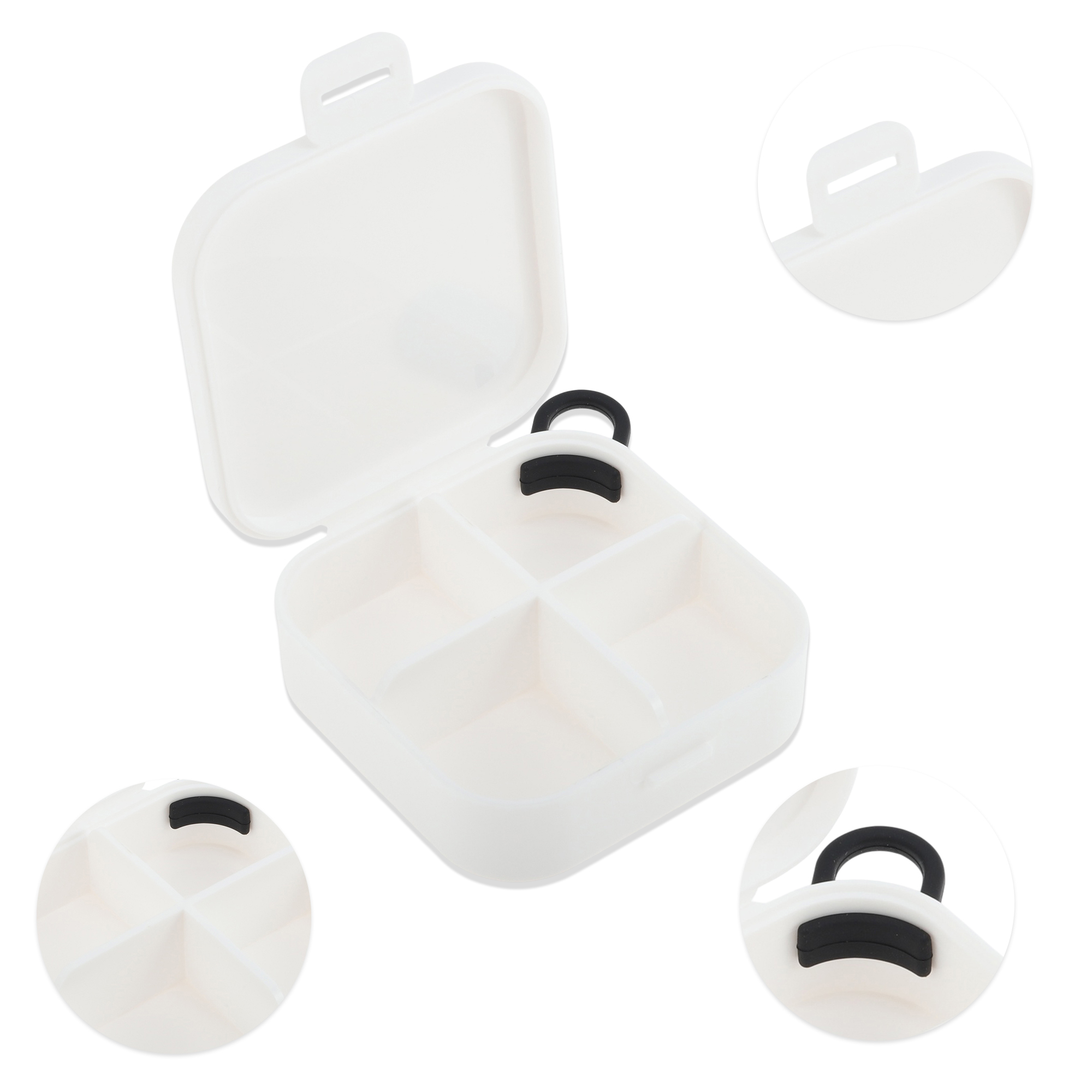 Unique Bargains Stylish Jewelry Box With Hooks And Compartments White, Black