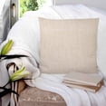 thumbnail image 3 of Cream 14x14 Pillow Covers Set of 2, Farmhouse Burlap Solid Beige Color Modern Linen Texture Throw Pillow Covers Decorative Couch Cushion Case, Microfiber Square Pillowcases for Bedroom Living Room, 3 of 7