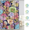 thumbnail image 6 of Boho Floral Shower Curtains - Spring Bohemian Colorful Bright Blossom Flowers Bath Shower Curtain Set with 12 Hooks for Adults Kids Bathroom Decor Accessories, 72"x72", 6 of 6