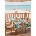 thumbnail image 2 of Outdoor Tablecloth with Umbrella Hole for Patio/Picnic/Party/Camping, Pineapple Waterproof Table Cloth Rectangle Table Cover Washable, Summer Nature Tropical Fruit Flowers Leaves (60"x 84"), 2 of 8