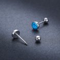 thumbnail image 2 of TANGPOET Sterling Silver Earring 925 Opal Round Female Ear Studs Birthstone Gift for Women, 2 of 7