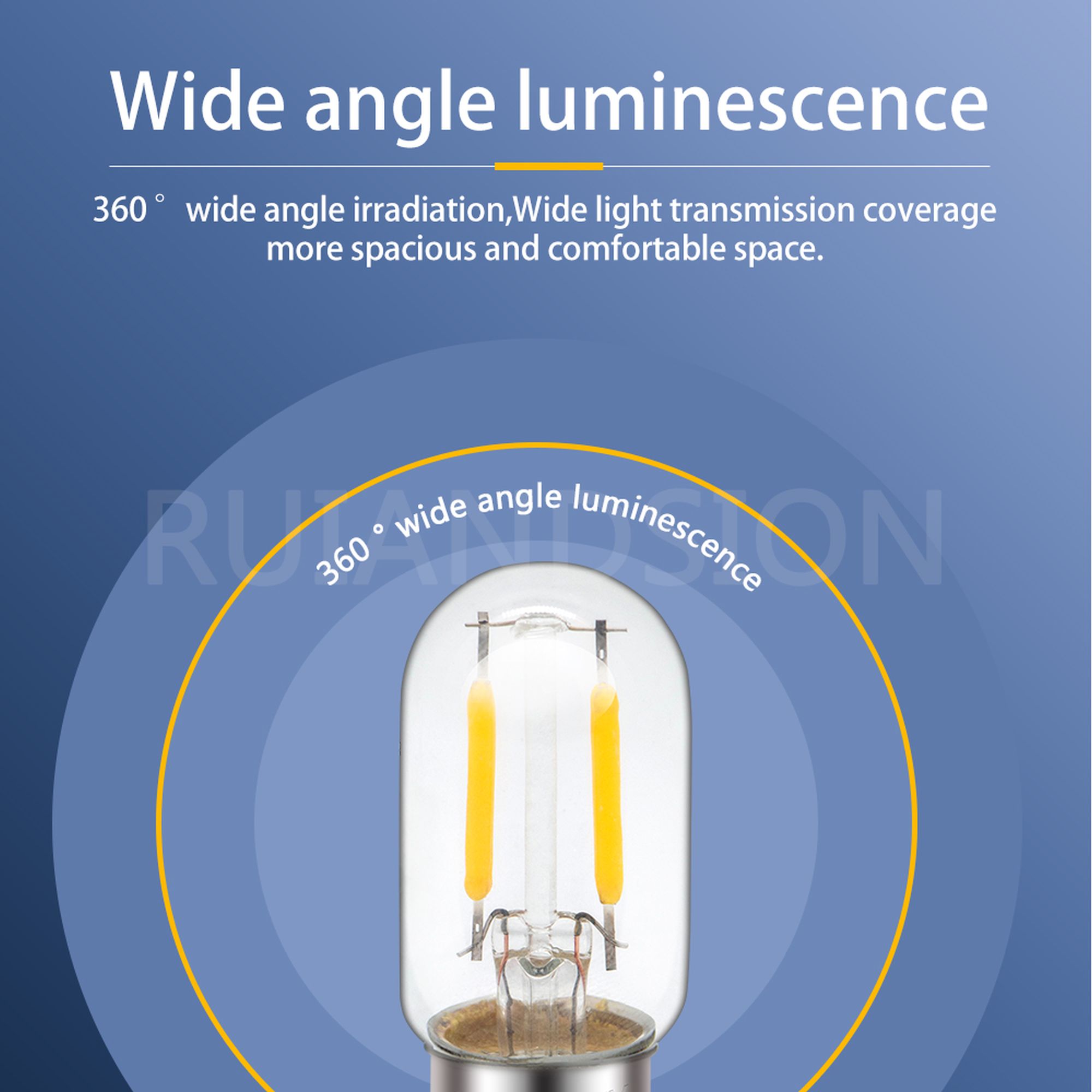 Ruiandsion E12 LED Filament Bulb, 12V 1W 80LM 2700K Warm White, Waterproof for Vanity Mirror Candleholder String Lights, 10 Pcs