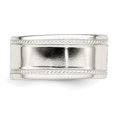 thumbnail image 5 of 925 Sterling Silver Solid Polished 9.5mm Designed Edge Band Ring Size 10 Ring for Women and Men, 5 of 6