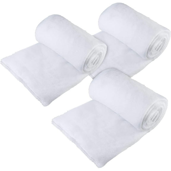 stargo 3 Pack Fake Snow Blanket Roll for Christmas Village Displays, Christmas Tree Decoration - Thick White Soft Fluffy Faux Snow Backdrop Artificial Snow Blanket Cover (Each Roll 2.6 x 7.8ft)