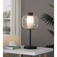 thumbnail image 2 of Ingrid 22-inch Glass Shade Bedside Table Lamp Black, 2 of 4