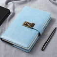 thumbnail image 6 of WEMATE Diary with Lock, 240 Pages, Vintage Lock Journal Notebook with Pen & Gift Box, 8.6x5.8in,light blue, 6 of 9