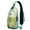 Greenish-blue-23, variant on Brown Bear Cartoon Print Sling Backpack Lightweight Crossbody Daypack with Polar Bear Forest Winter Hunting Pattern Cute Artistic Design Anti-theft Travel Bag for Daily Commute Outdoor Gym