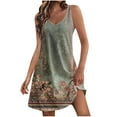 thumbnail image 1 of Robes pour Femmes Décontractées Imprimé Sans Manches Col en V avec Poche, 1 of 1