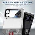 thumbnail image 3 of Compatible Samsung Galaxy Z Flip 4 5G Case with Credit Card Holder,Built in Camera Screen Protector PC+ PU Leather Card Slot Cover Flip Case for Galaxy Z Flip 4 Phone Case Women Cute Silver, 3 of 7