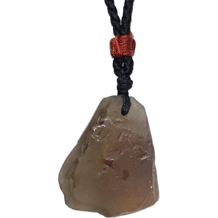 Cintamani Australian Meteorites Crystal Necklace,Raw Solitaire Tektites Meteorite Stone Certified Tektite Pendant,Irregular Shape