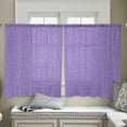 thumbnail image 4 of Lavender Burlap Texture Semi Sheer Curtains 45 Inch Length 2 Panels Set, Farmhouse Vintage Lavender Sheer Kitchen Curtain Privacy Voile Window Curtain for Living Room Bedroom Rod Pocket Drapes, 4 of 7