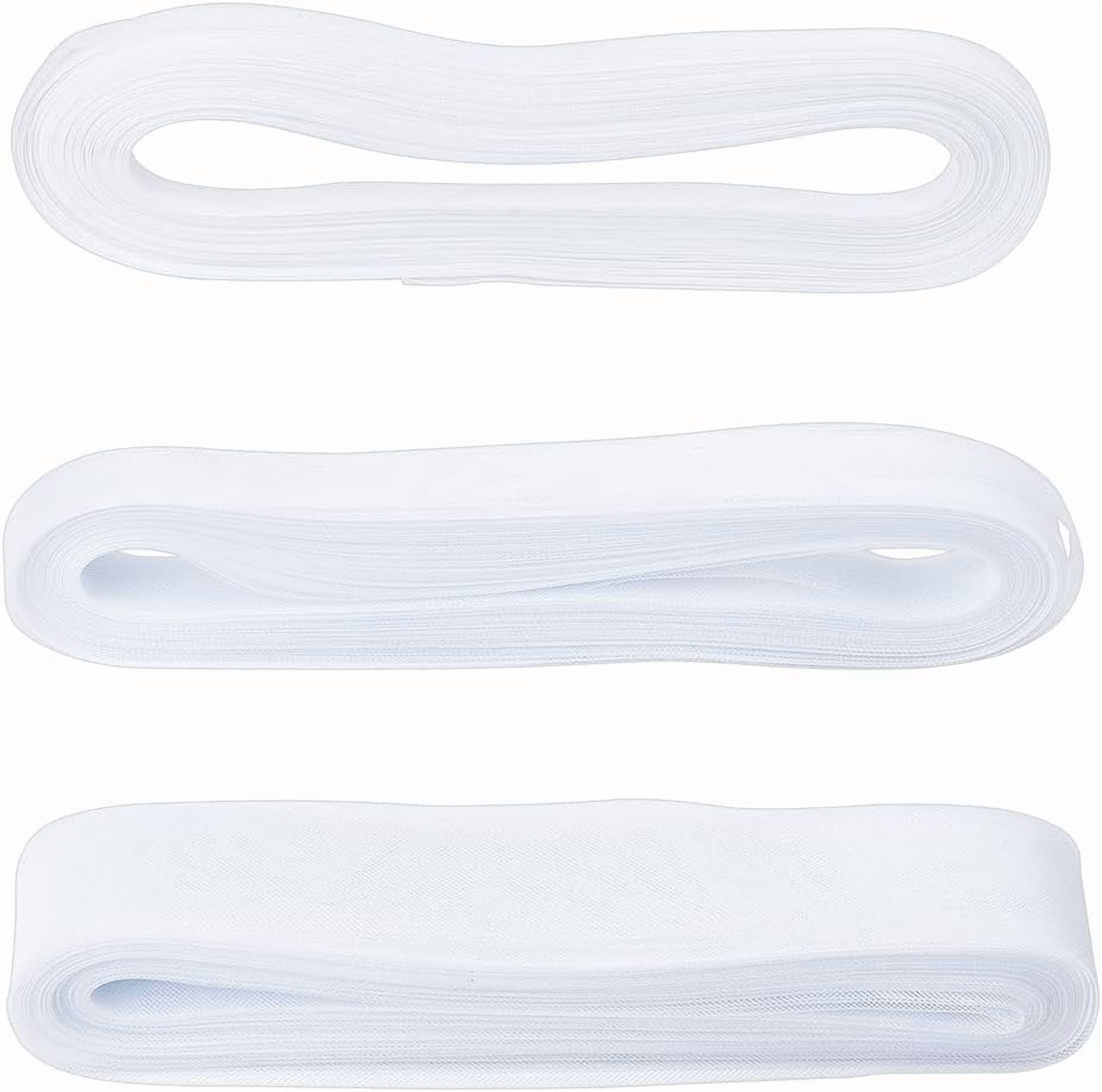 3 Rolls 3 Styles Polyester Gauze Ribbon Clothes Accessories Black 1/2~2 inch(12~50mm) 1 roll/style