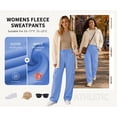 thumbnail image 2 of TEMOFON Fleece Lined Cargo Sweatpants for Women High Waist Drawstring Wide Leg Straight Leg Thermal Joggers Loose Warm Athletic Lounge Pants with Side Cargo Pockets, 2 of 8