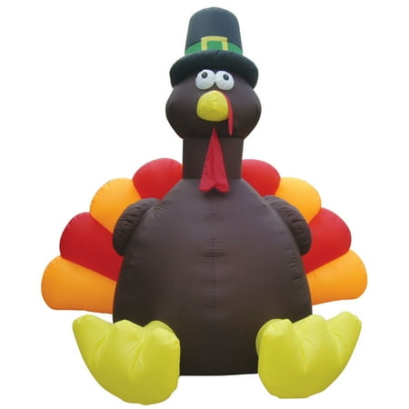 Air Characters Giant Thanksgiving Turkey Air Blown Yard Inflatable, 120"