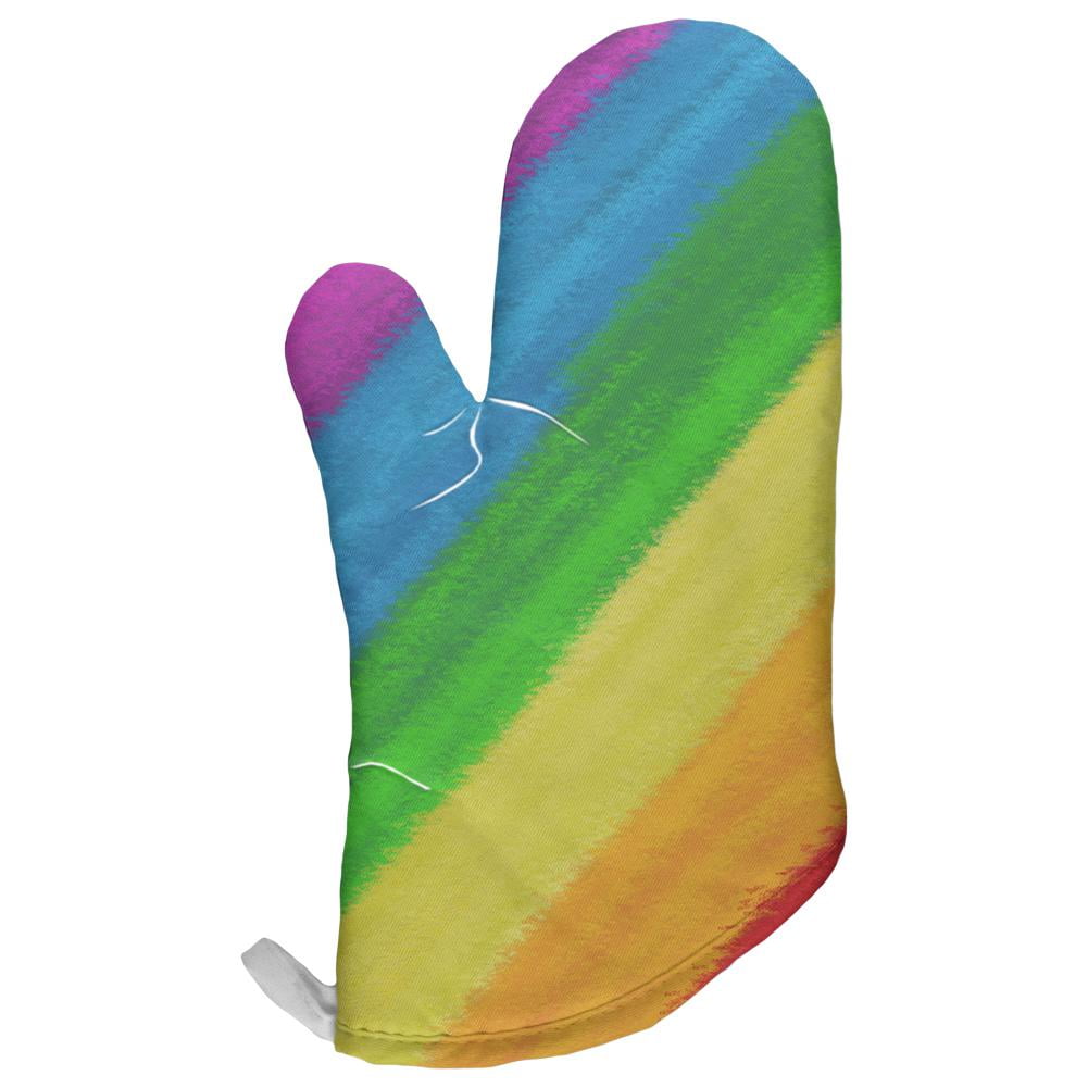 LGBTQ Rainbow Pride Crayon Flag All Over Oven Mitt 
