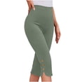 thumbnail image 3 of Summer Plus Size Yoga Shorts for Womens High Waisted Solid Color Capris Matching Slim Fitting Yoga Gym Pants Leggings, 3 of 9
