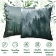 thumbnail image 4 of Misty Forest Throw Pillow Cover Case Misty Valley and Dark Forest Throw Pillows Set of 2 Soft Pillow Covers 18x18 Inches Farmhouse Home Decor for Living Room Bedroom Sofa Couch Cushion Cover, 4 of 6
