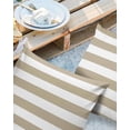 thumbnail image 3 of Minimalist Khaki and White Stripes Outdoor Pillow Covers Waterproof Throw Pillow Cover 20x20in Set of 2,Square Decorative Pillowcases Cushion Case for Patio Sofa Couch,Modern Geometric Lines Art, 3 of 7